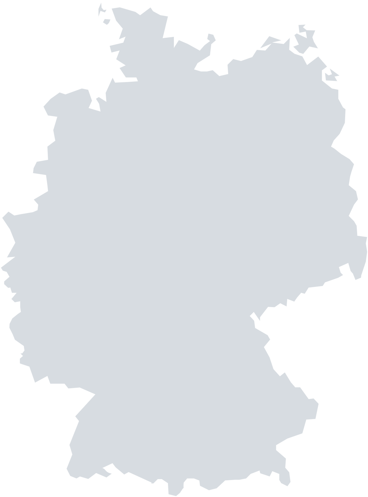 Deutschlandkarte auf der die Standorte der DB Systemtechnik gezeigt werden