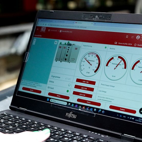 Measurement results are displayed on a screen