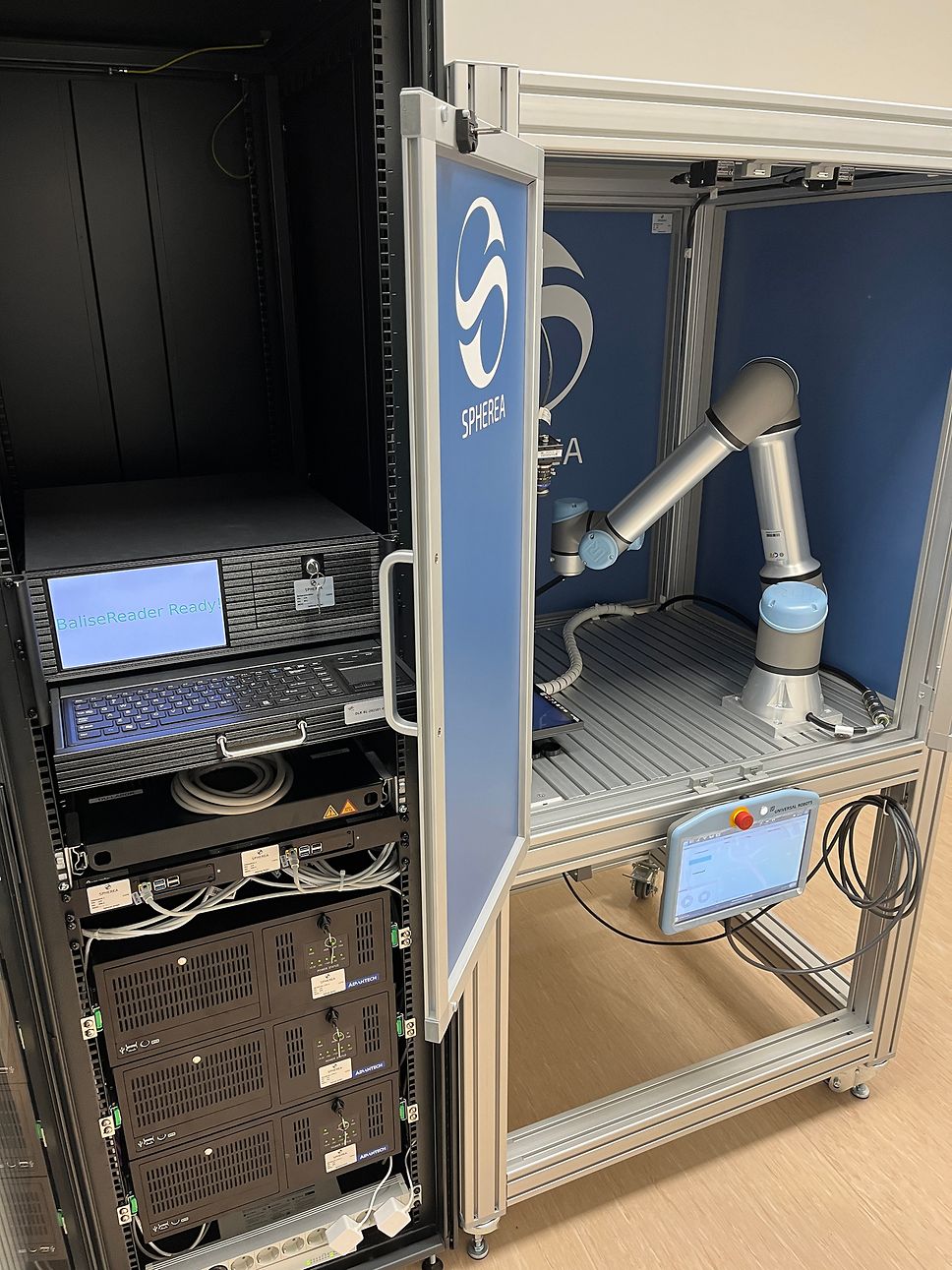 Server Rack and DMI Test Bench in the ETCS Test Laboratory
